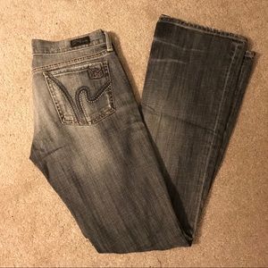 Citizens of Humanity flare cut grey denim jean